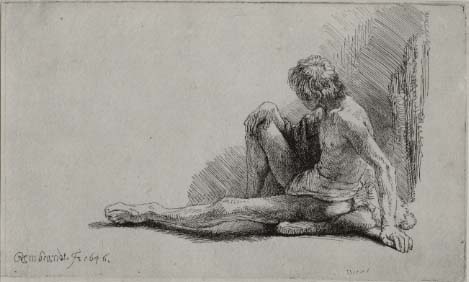 Rembrandt, Nude Man Seated Rembrandt, Nude Man Seated