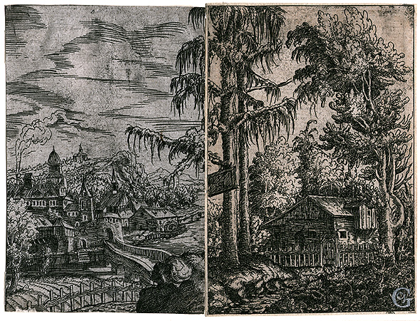 Lautensack, River Town & Cabin and Two Pines Lautensack, River Town & Cabin and Two Pines