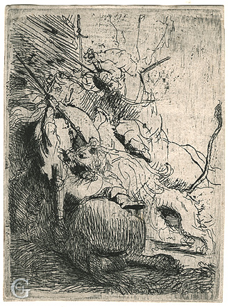 Rembrandt, The Small Lion Hunt Rembrandt, The Small Lion Hunt