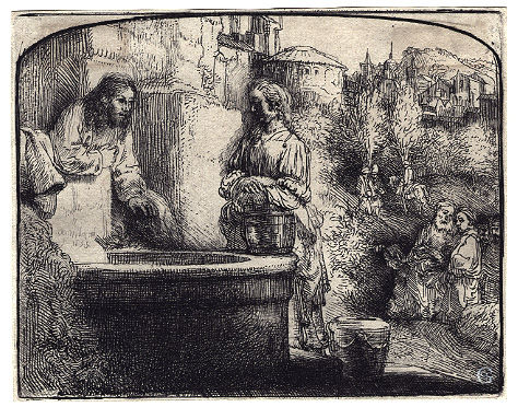 Rembrandt, Christ & Woman of Samaria