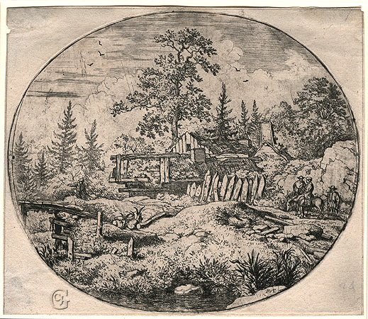 Everdingen, Round Landscape with a Wooden Bridge