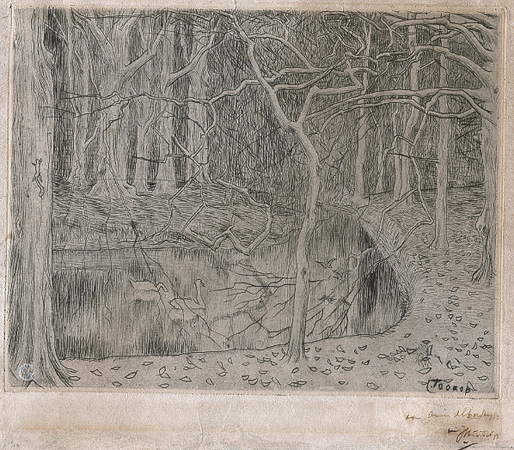 Toorop, Forest with Pond and Swans Toorop, Forest with Pond and Swans