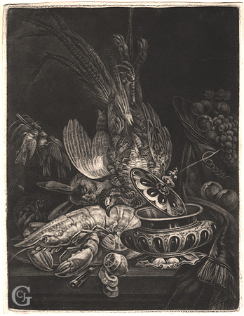 Robinson, Banquet Piece with Covered Bowl, Lobster and Game