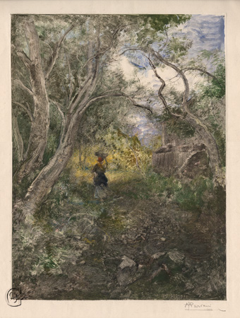 Mariani, Woman on a Forest Pathway Mariani, Woman on a Forest Pathway
