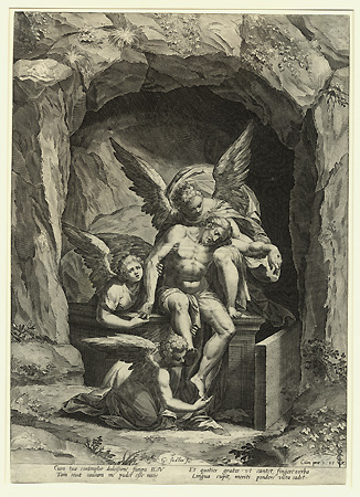 Sadeler , Lamentation of Three Angels (Corpus Christi)
