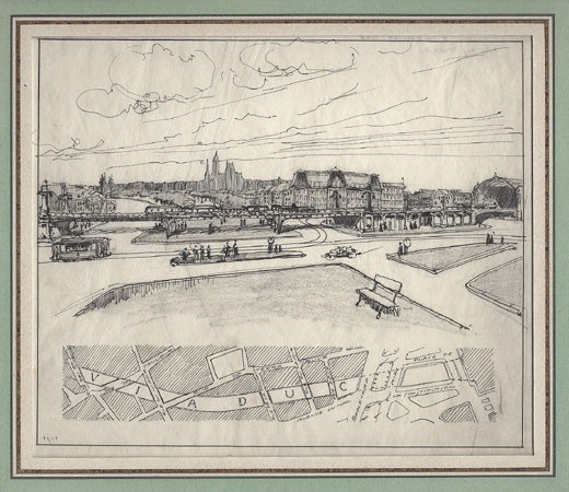 BRUSSELS: Vraes, Rendering and Plan of a Railroad Viaduct BRUSSELS: Vraes, Rendering and Plan of a Railroad Viaduct