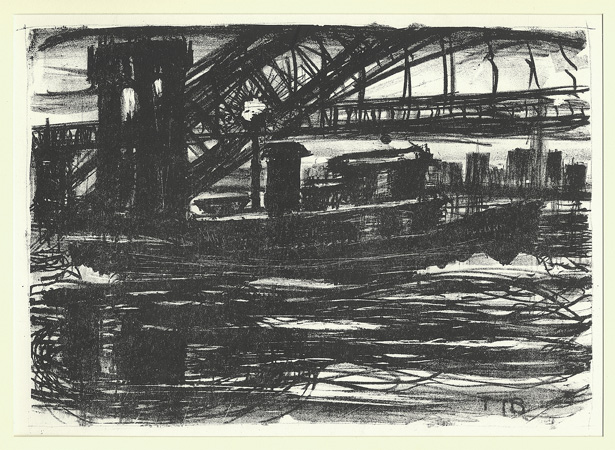 NEW YORK: Torre-Bueno, Tug Boat by the Hell Gate Bridge NEW YORK: Torre-Bueno, Tug Boat by the Hell Gate Bridge