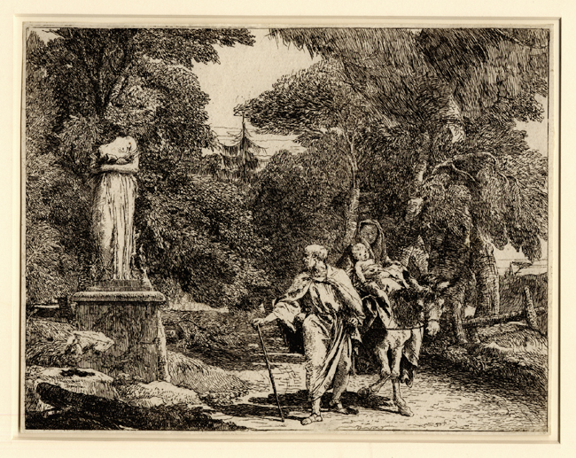 Tiepolo, The Holy Family Passing a Statue Tiepolo, The Holy Family Passing a Statue