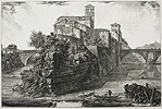 Piranesi, The Isola Tiberina with S. Bartolomeo in the Foreground