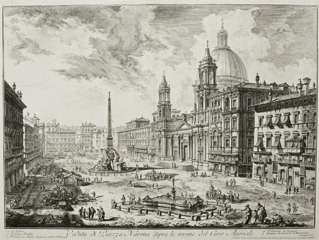 Piranesi, The Piazza Navona with S. Agnese on the Right Piranesi, The Piazza Navona with S. Agnese on the Right