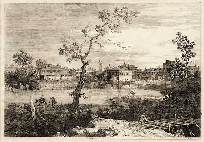 Canaletto, View of a Town on a River Bank Canaletto, View of a Town on a River Bank