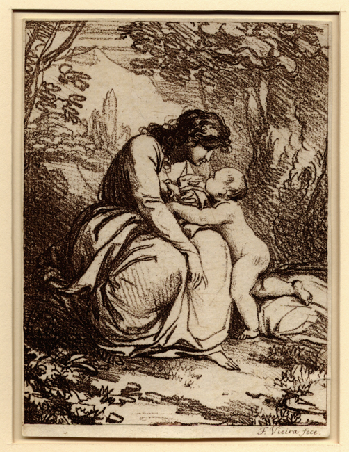 Vieira de Mattos, Seated Woman Holding a Bird, with a Nude Child Vieira de Mattos, Seated Woman Holding a Bird, with a Nude Child