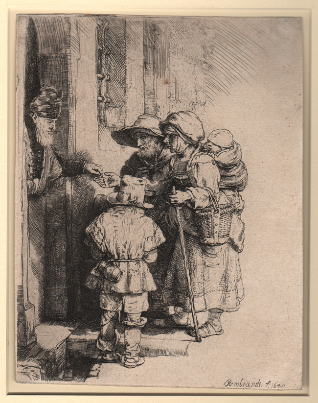 Rembrandt, Beggars Receiving Rembrandt, Beggars Receiving