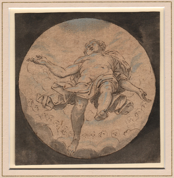 Italian 17th Century, Male Figure in the Clouds