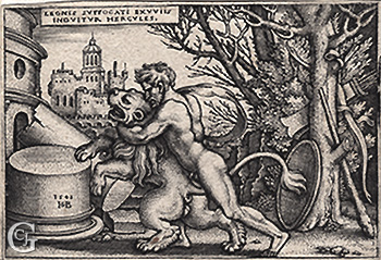 Beham, Hercules with Nemean Lion Beham, Hercules with Nemean Lion
