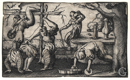 Solis, Four Acrobats and a Monkey