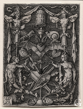 Aldegrever: Ornament with a Bat
