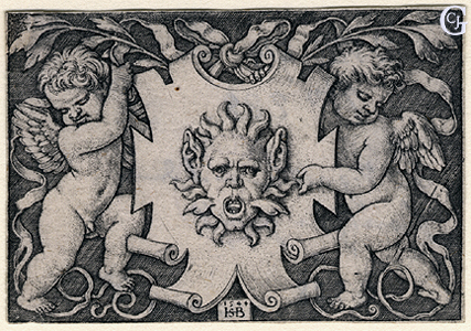 Beham: Mask Held by 2 Genii Beham: Mask Held by 2 Genii