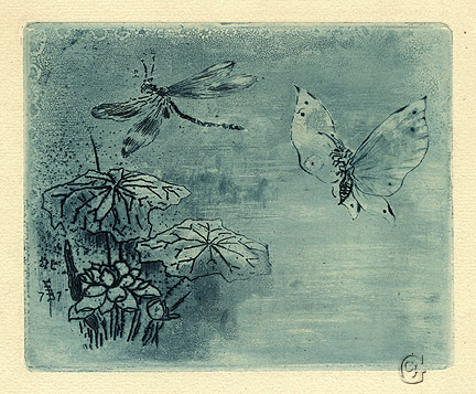 Japonisme: Ex Libris, Papillon et Libellule Japonisme: Ex Libris, Papillon et Libellule