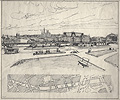 BRUSSELS: Vraes, Rendering and Plan of  a Railroad Viaduct