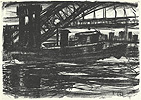 NEW YORK: Torre-Bueno, Tug Boat by the Hell Gate Bridge