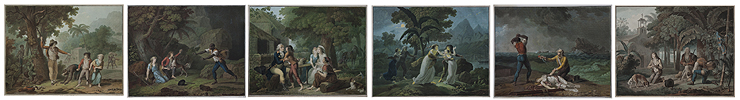 Descourtis, Paul et Virginie (Set of Six)