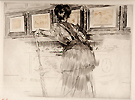 Helleu, Mme Helleu Looking at the Watteau Drawings in the Louvre Helleu, Mme Helleu Looking at the Watteau Drawings in the Louvre