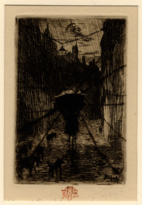 Buhot, Pluie et Parapluie 